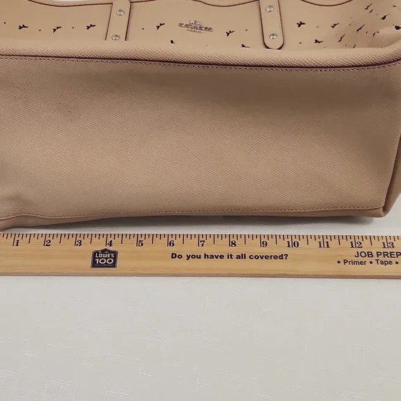 Coach Butterfly Perforated City Tote Bag. Light Tan Colored. - Picture 8 of 12